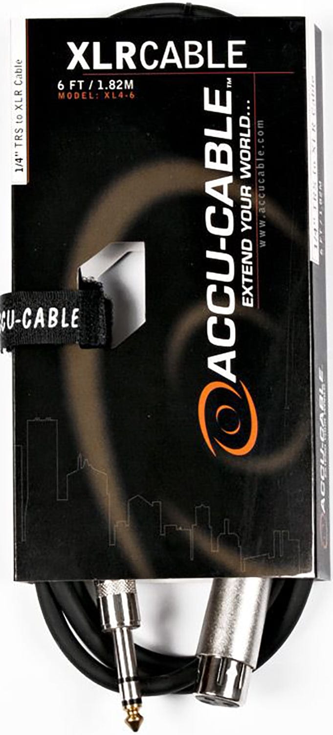 Accu-Cable XL4-6 Pro Audio Cable: 6-Foot 1/4-Inch TRS to XLR