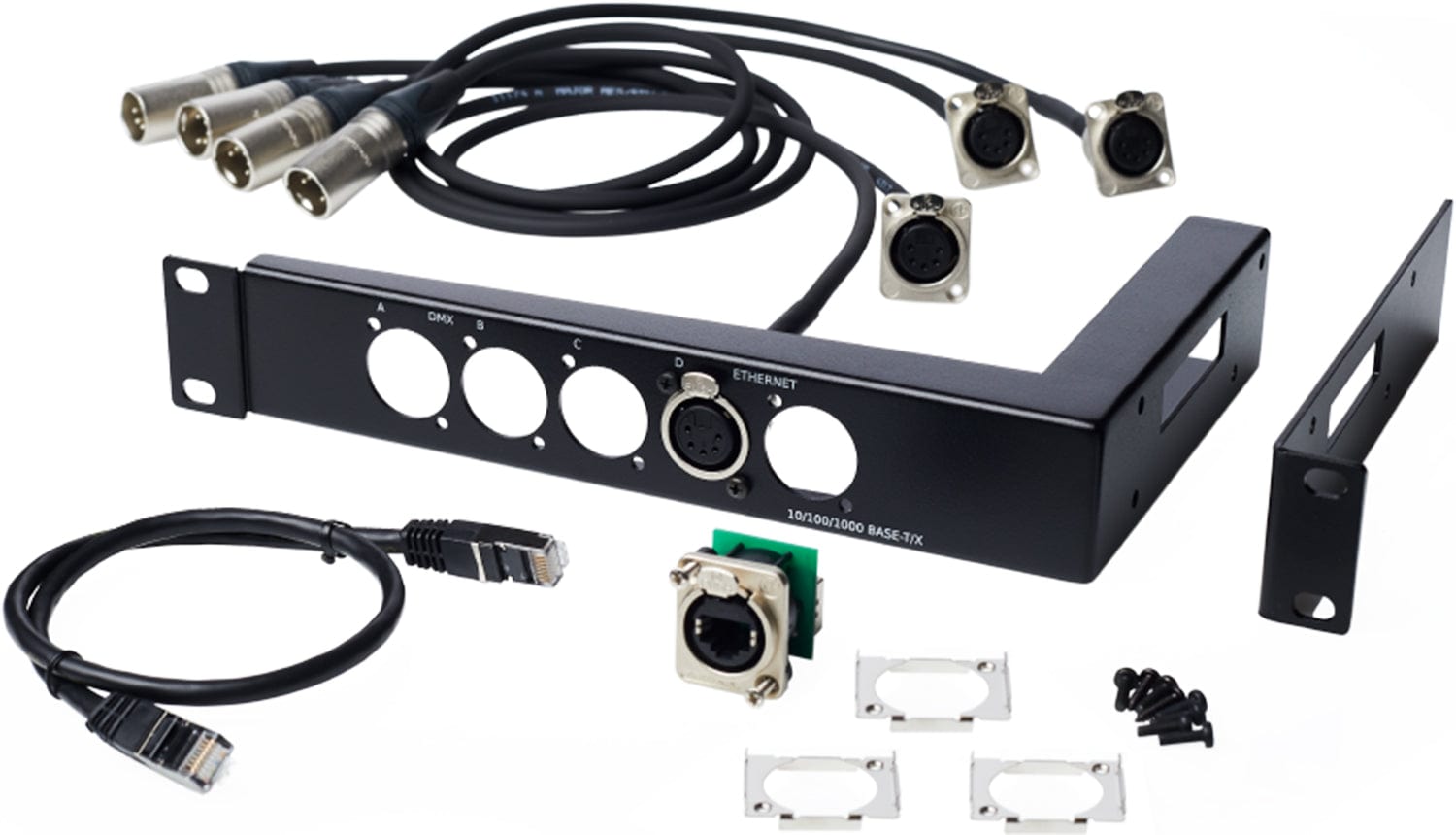 MA Lighting MA130282 XLR 5-Pin Panel 19-Inch Rack Mounting Kit - Supercharge Your 1x2-Port Node Setup!