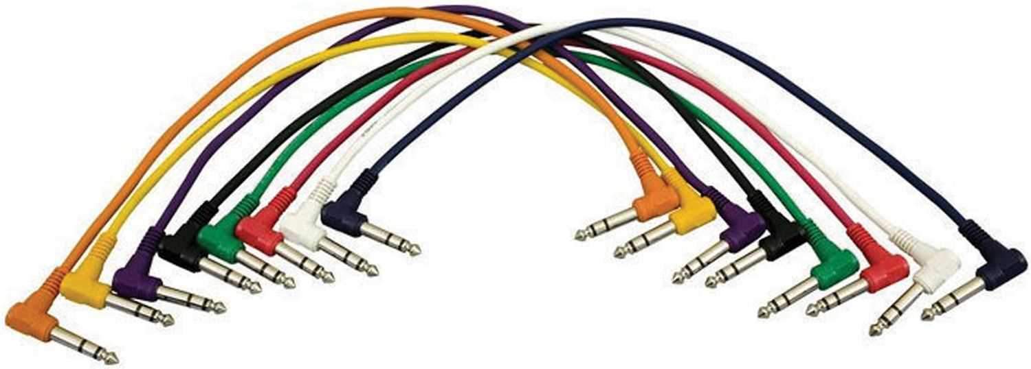 On Stage 17-Inch Right-Angle TRS Patch Cable (8-Pack)