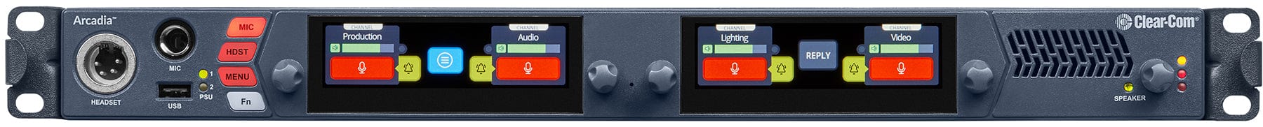 Clear-Com Arcadia Central Station: 32-Port, 1RU Powerhouse with HelixNet and Dante Connectivity