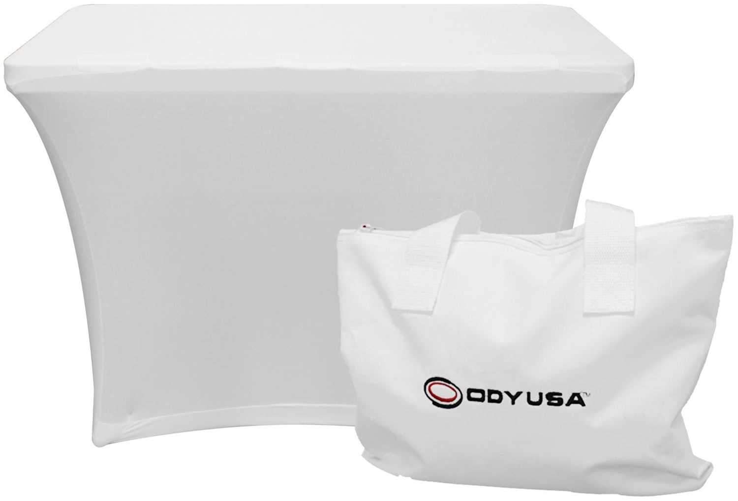 Odyssey 4 Ft White Performers Table Cover - Effortlessly Transform Your Setup