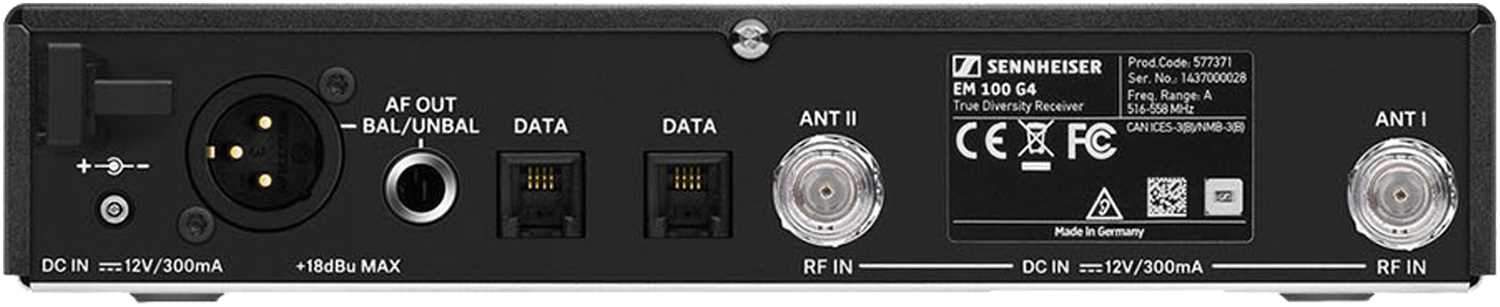 Sennheiser EM 100 G4 Evolution Wireless True Diversity Receiver - The Ultimate Choice for Clear Audio