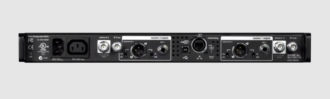 Shure UR4D+ Dual Receiver for G1 470-530MHZ Band - Your Ultimate Wireless Solution