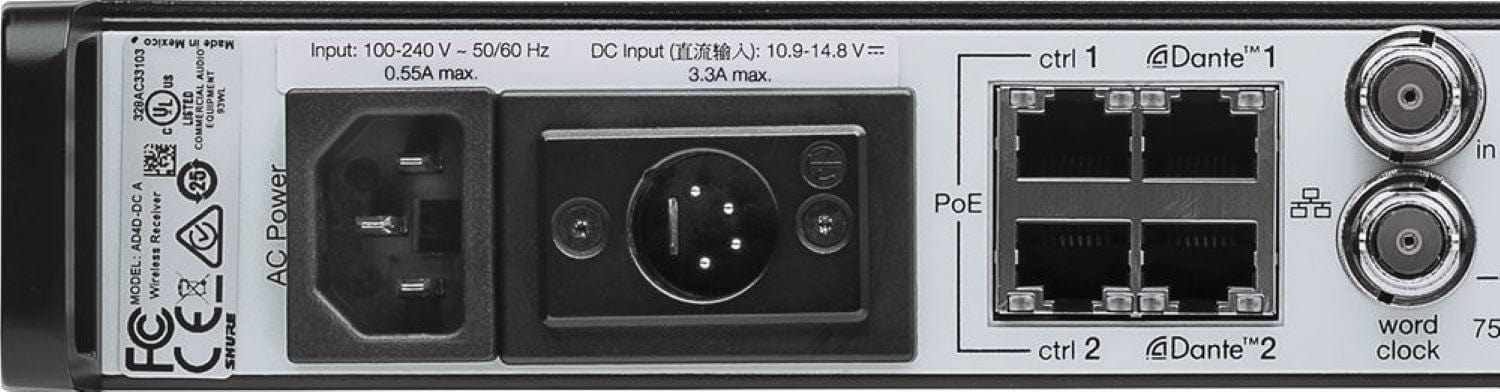 Shure Axient AD4D-DC Two-Channel Digital Wireless Receiver - A Band - Your Key to Flawless Audio