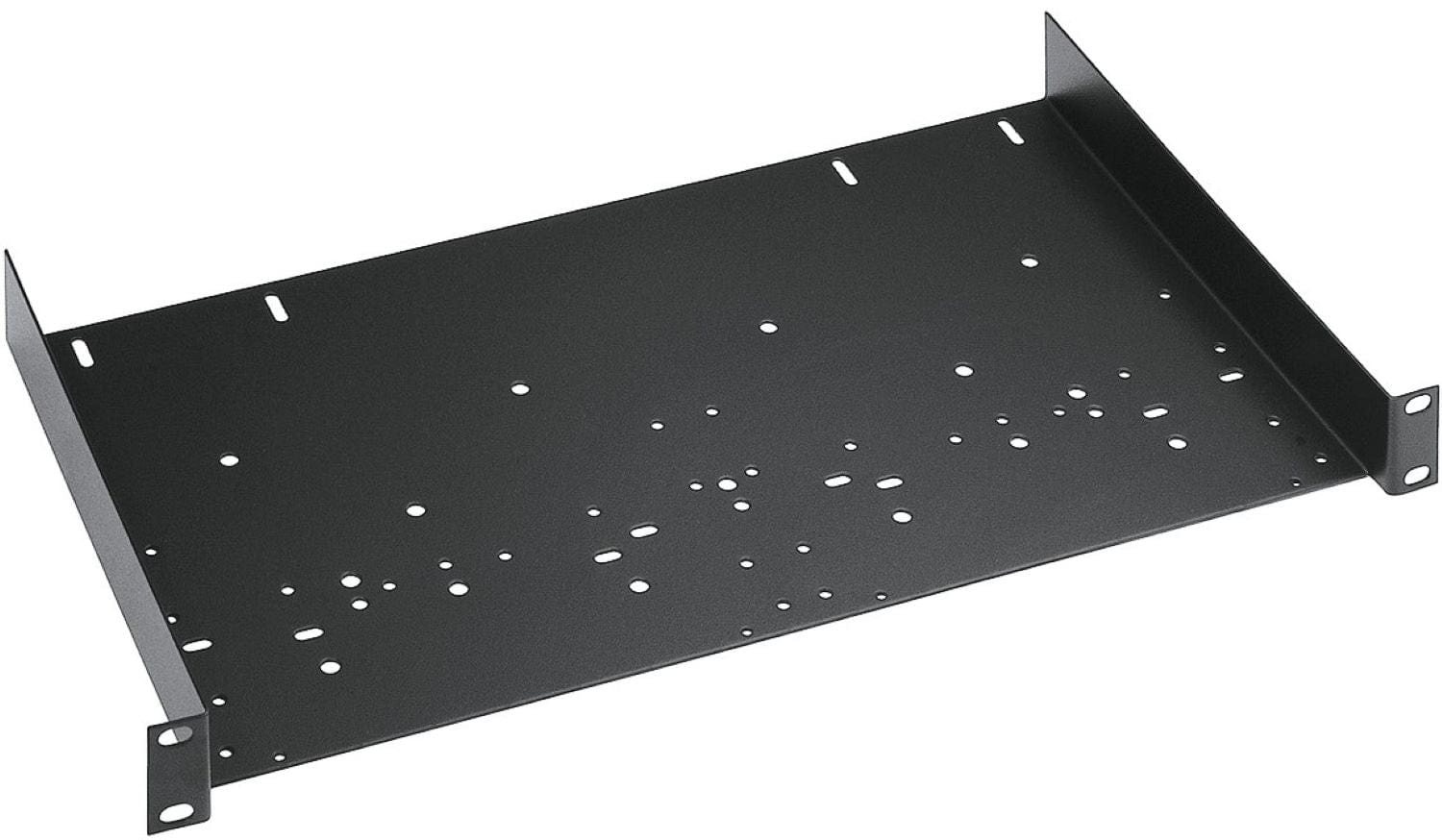 K&M 49035.000.55 Universal Black Rack Shelf - Mount Your Gear Effortlessly