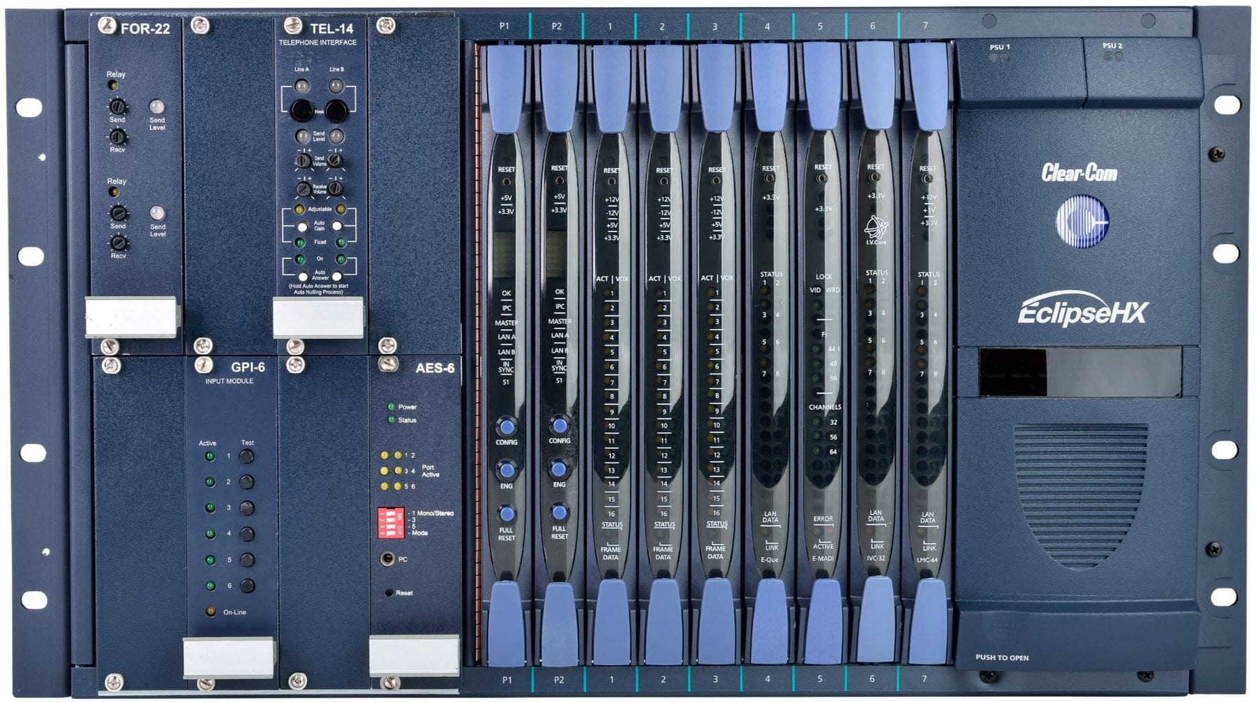 Clear-Com Eclipse HX-MEDIAN-16P High-Performance 16-Port Intercom Frame