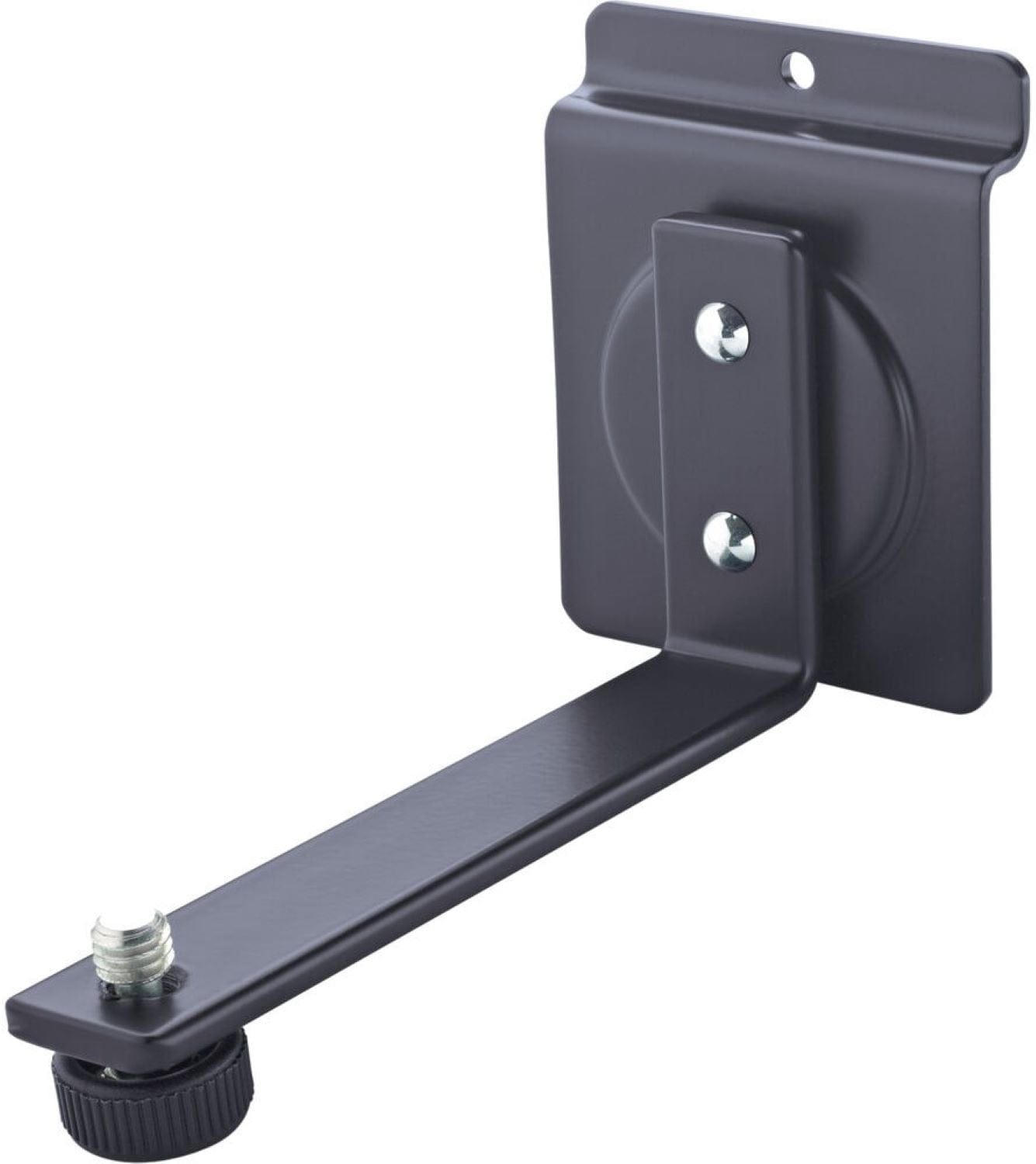 K&M 44500.000.55 Black Microphone Slatwall Mount Holder - Stylish & Secure