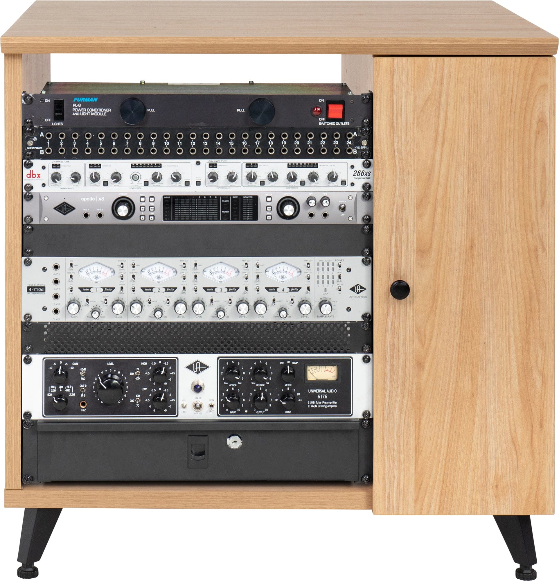 Gator Elite Maple Furniture Rolling Rack Sidecar for Studio Equipment