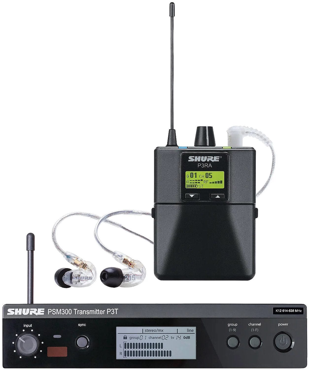 Shure P3TRA215CL-G20 Wireless Personal Monitor System for PSM300 - Clear, High-Performance G20 Band