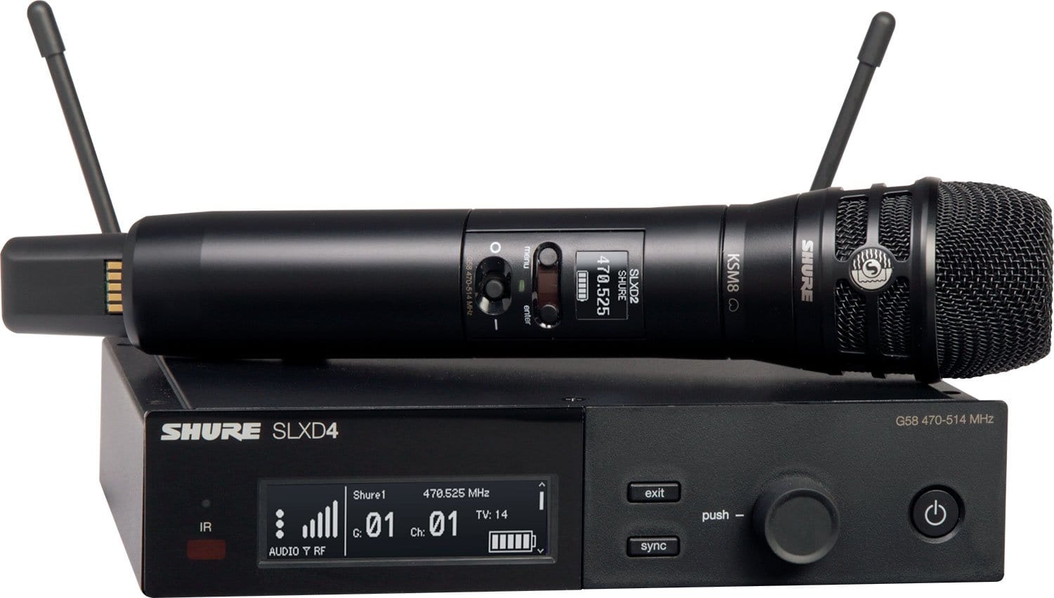 Shure SLXD24/K8B G58 Wireless Vocal System with KSM8 Microphone Capsule - The Ultimate G58 Band Solution