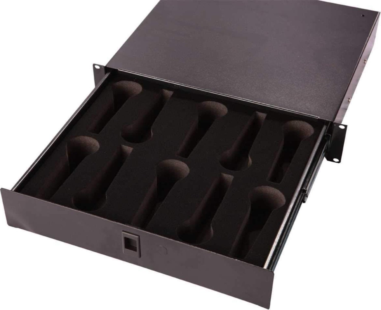 Gator 2U Microphone Rack Drawer - Secure & Spacious Storage for Your Microphone Collection