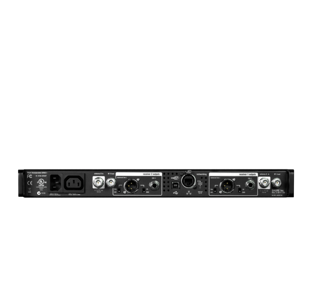 Shure UR4D+ Dual Receiver for G1 470-530MHZ Band - Your Ultimate Wireless Solution