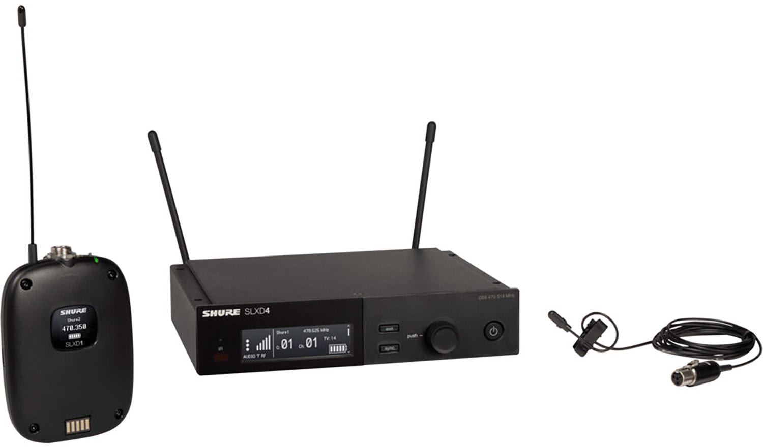 Shure SLXD14 Wireless Lavalier Microphone System - H55 Band: Crystal-Clear Sound for Performers