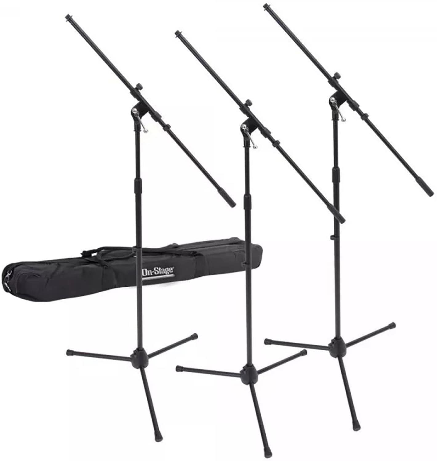 On-Stage MSP7703 Euro Boom Microphone Stands Pack of Three with Bag - Your Ultimate Recording and Performance Companion
