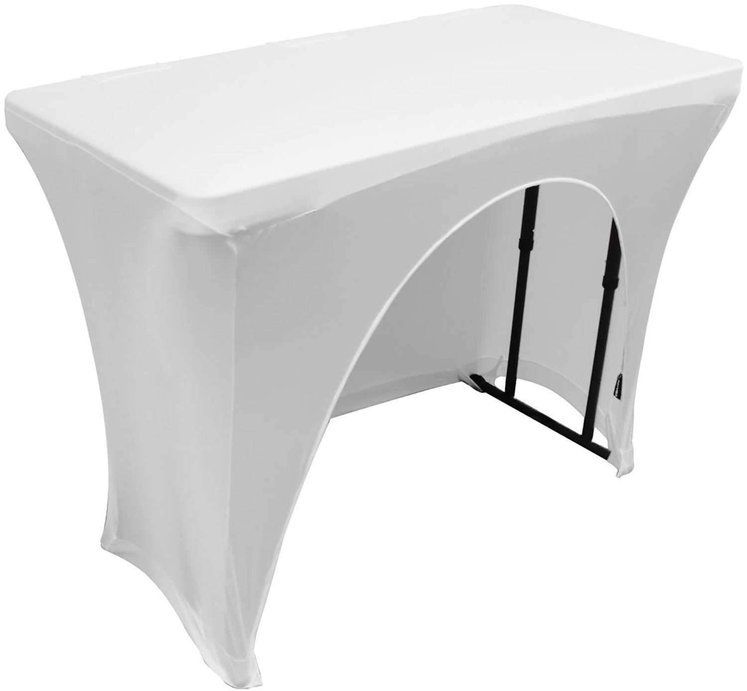 Odyssey 4 Ft White Performers Table Cover - Effortlessly Transform Your Setup