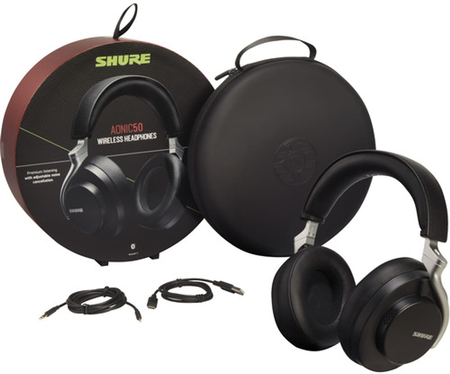 Shure AONIC 50 GEN 2 Black Wireless Noise Cancelling Headphones - Immerse in Premium Sound