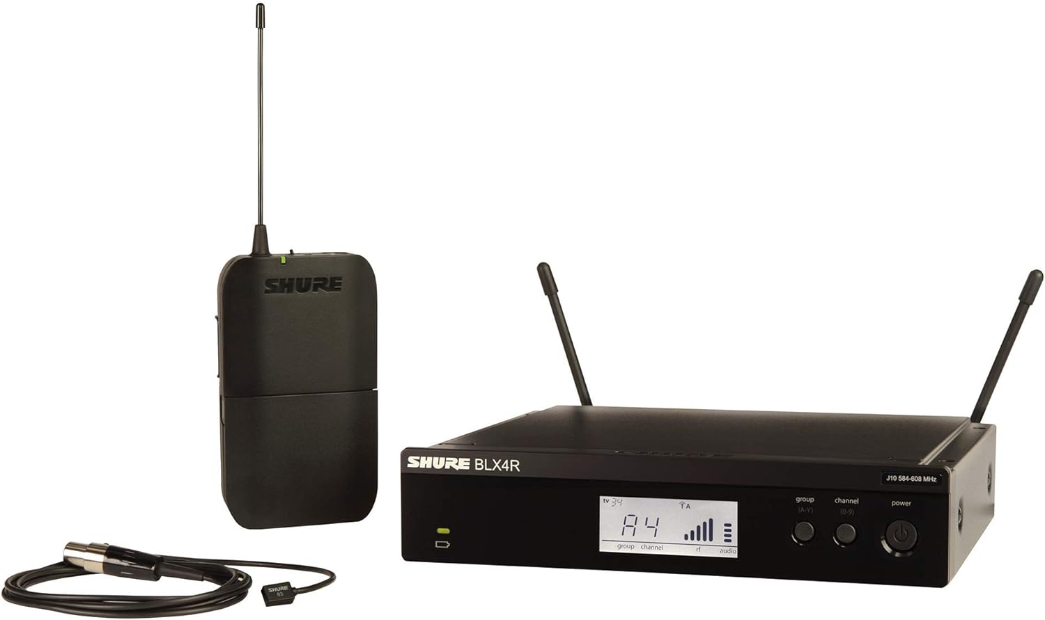 Shure BLX14R Wireless Rack-mount Presenter System - J11 Band with WL93 Miniature Lavalier Microphone: Unleash Professional Sound