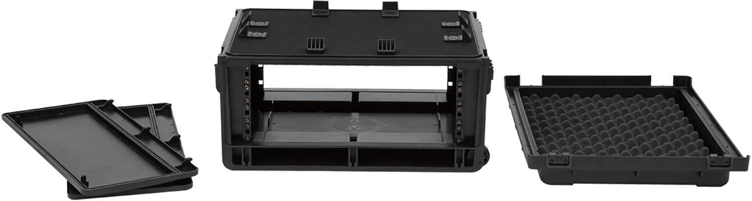 SKB 1SKB-iSF4U 4U Rack with Injection Molded Laptop Compartment - The Ultimate Travel Companion for Studio Equipment