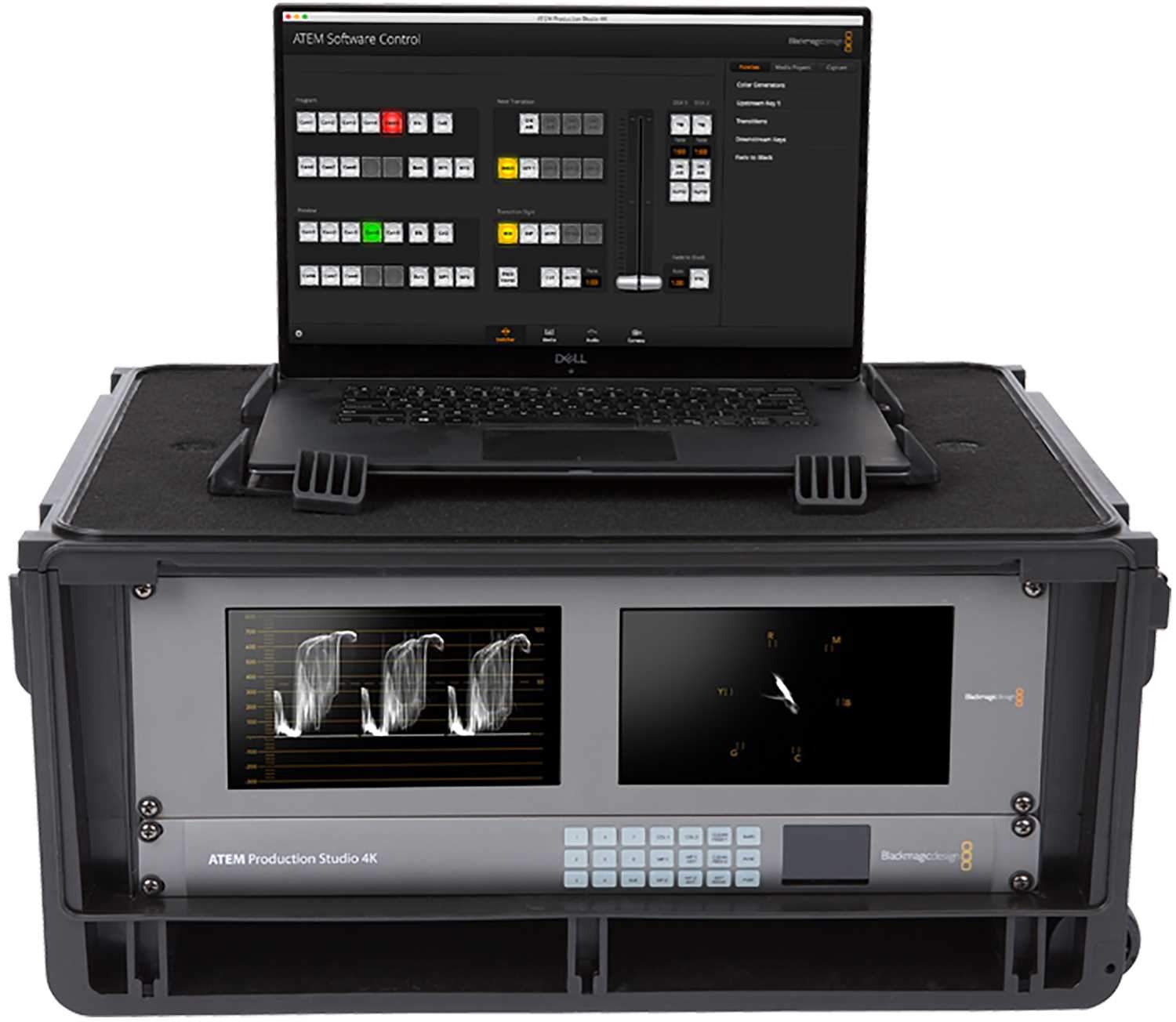 SKB 1SKB-iSF4U 4U Rack with Injection Molded Laptop Compartment - The Ultimate Travel Companion for Studio Equipment