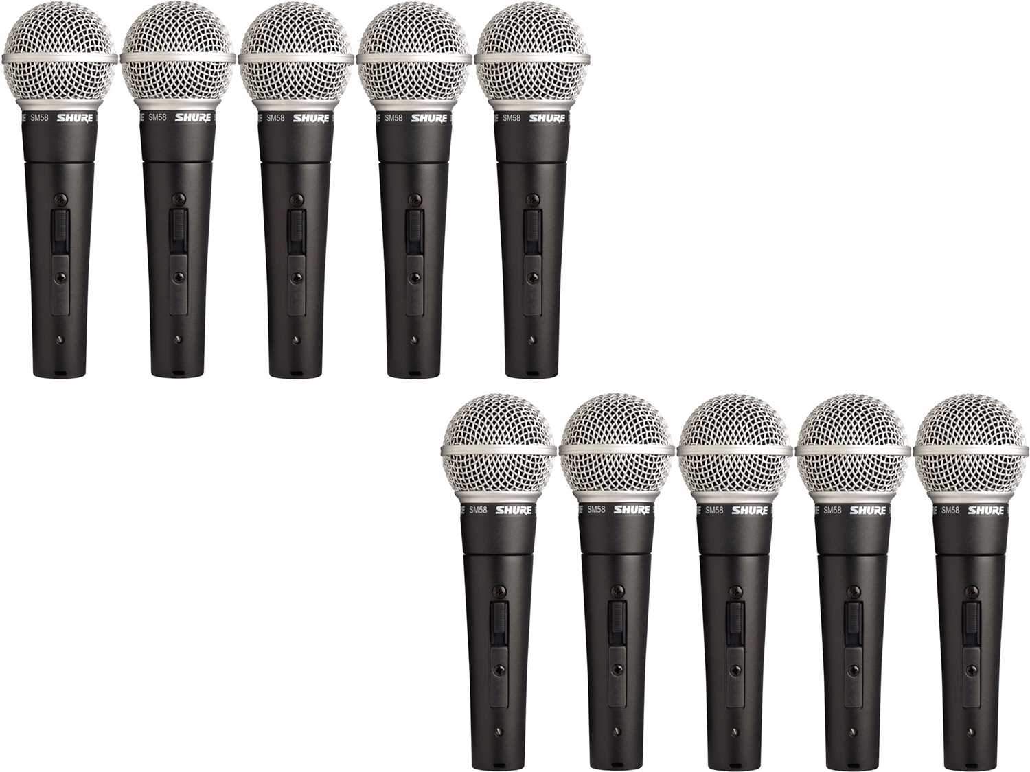 Shure SM58S Dynamic Mic with On-Off Switch 10-Pack