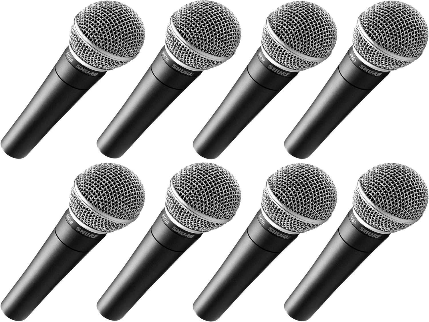 Shure SM58 Cardioid Dynamic Vocal Microphone 8-Pack - The Ultimate Vocal Recording Bundle