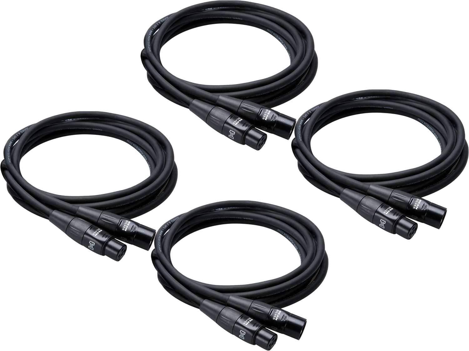 Hosa HMIC-100 100Ft Rean XLR Mic Cable 4-Pack - Your Ultimate Microphone Cable Bundle