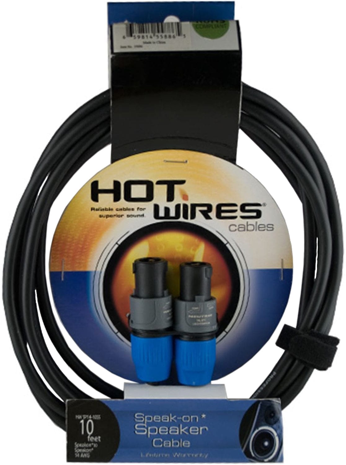 Powerful 25 Ft Hot Wires Tour Grade Speaker Cable - Speakon to Speakon