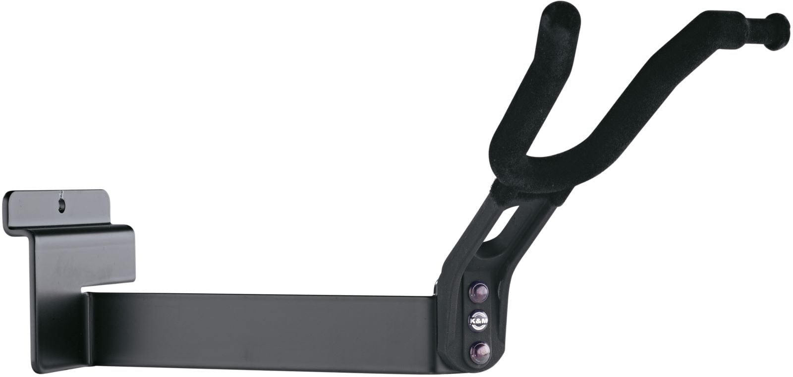 K&M 44215.000.55 Black Violin Holder for Slatwall Mount - Protect & Secure Your Violin