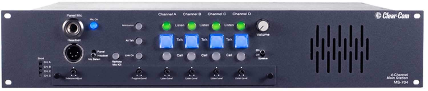 Clear-Com MS-704 Professional 4-Channel Intercom Main Station