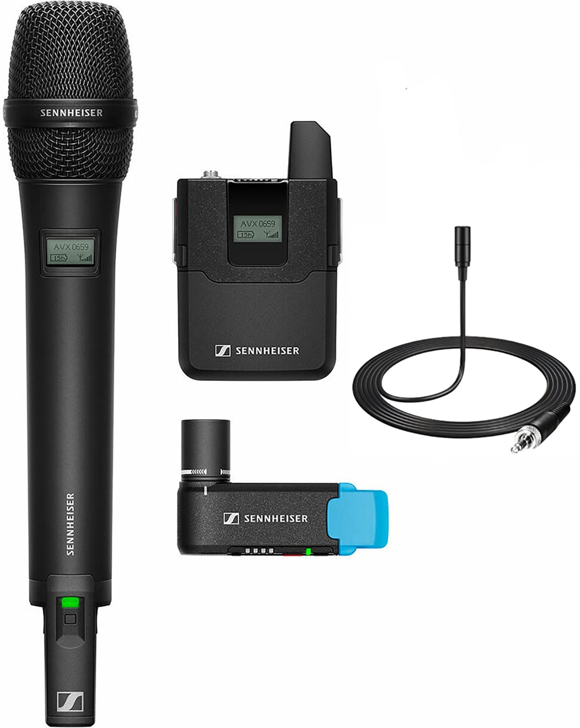 Sennheiser AVX-COMBO SET-4-US Professional Lavalier & Handheld Microphone Bundle
