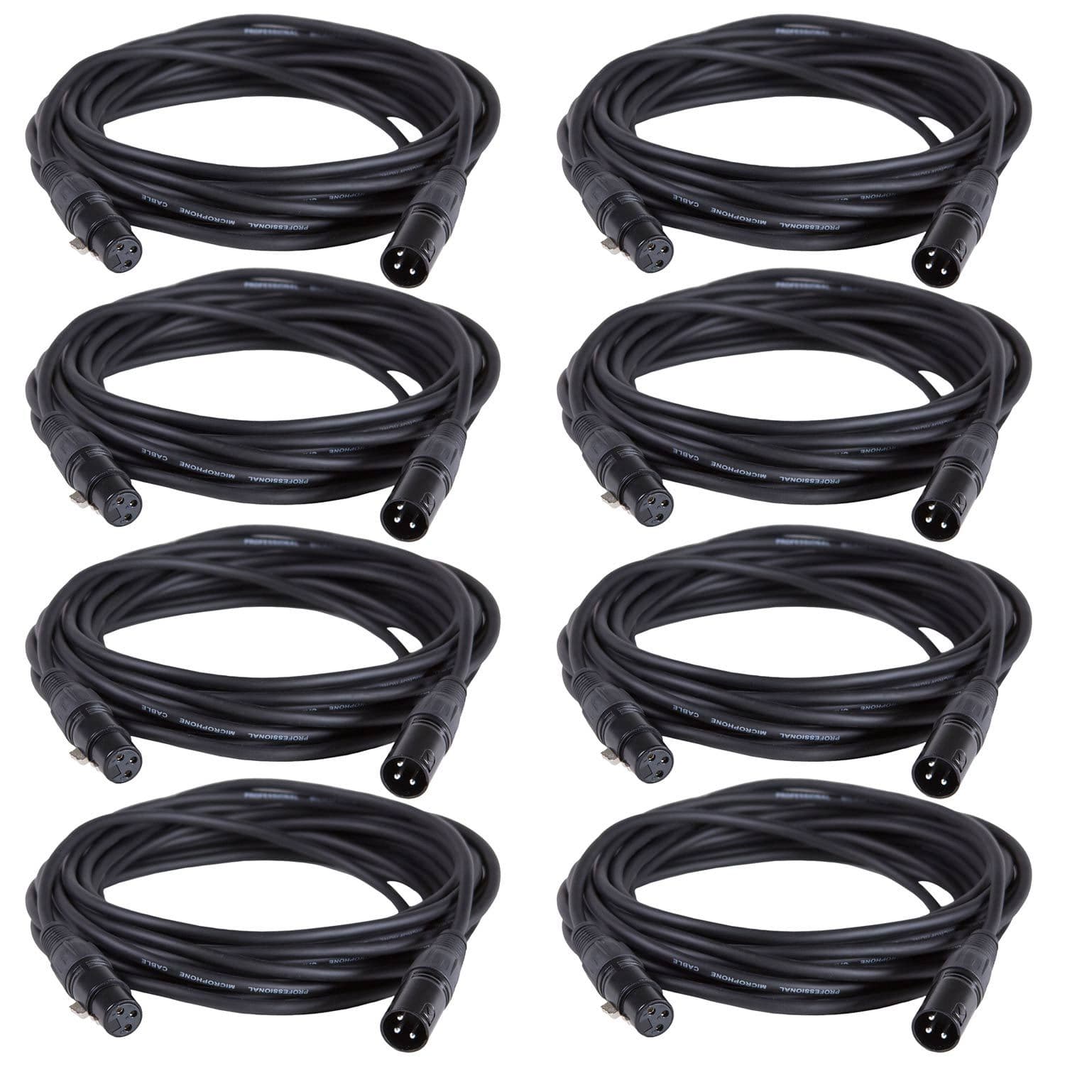 Solena Pro 25ft XLR to XLR Microphone Cable 8-Pack - Your Ultimate Sound Connection