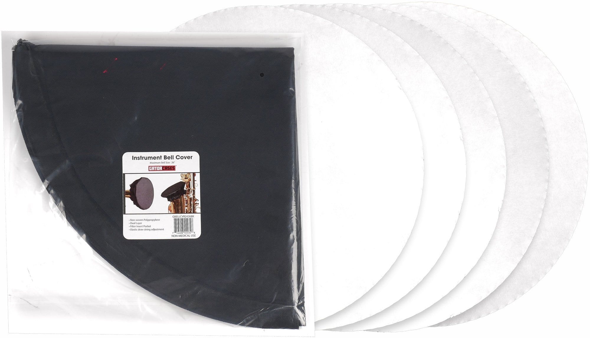 Gator 5-Pack 26-Inch Filters for GBELLCVR2426BK - Essential Wind Instrument Protection