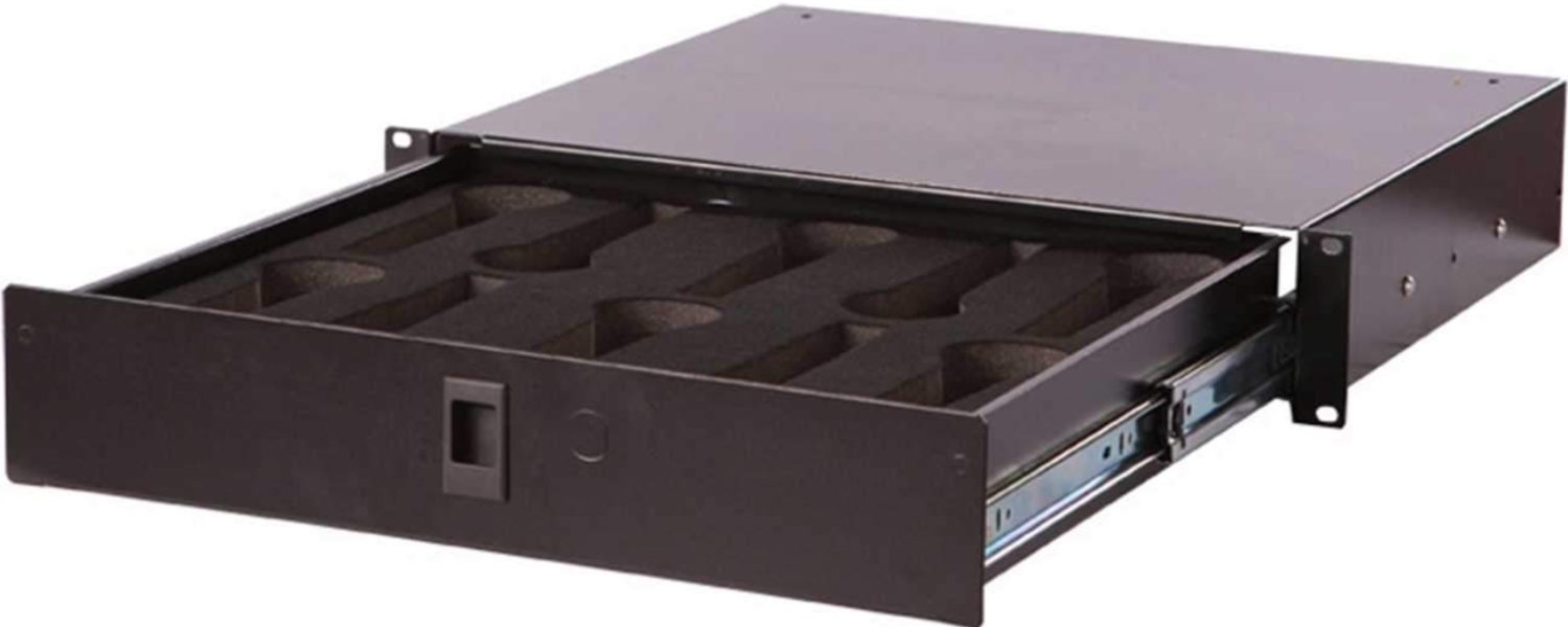 Gator 2U Microphone Rack Drawer - Secure & Spacious Storage for Your Microphone Collection