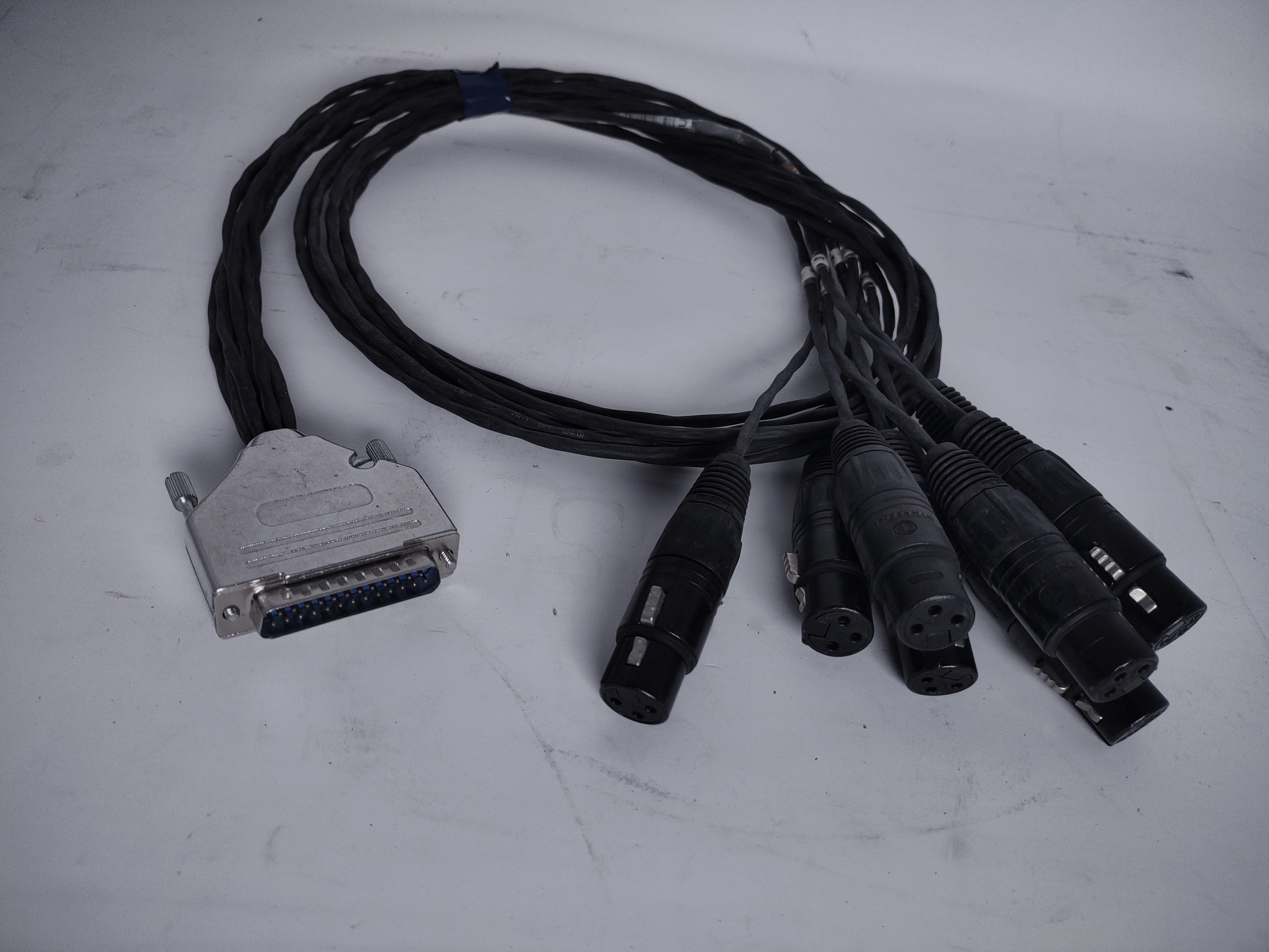 Solotech 8-Pair Male DB25 to Female XLR3 AES3 Break-In Cable for Optocore Systems