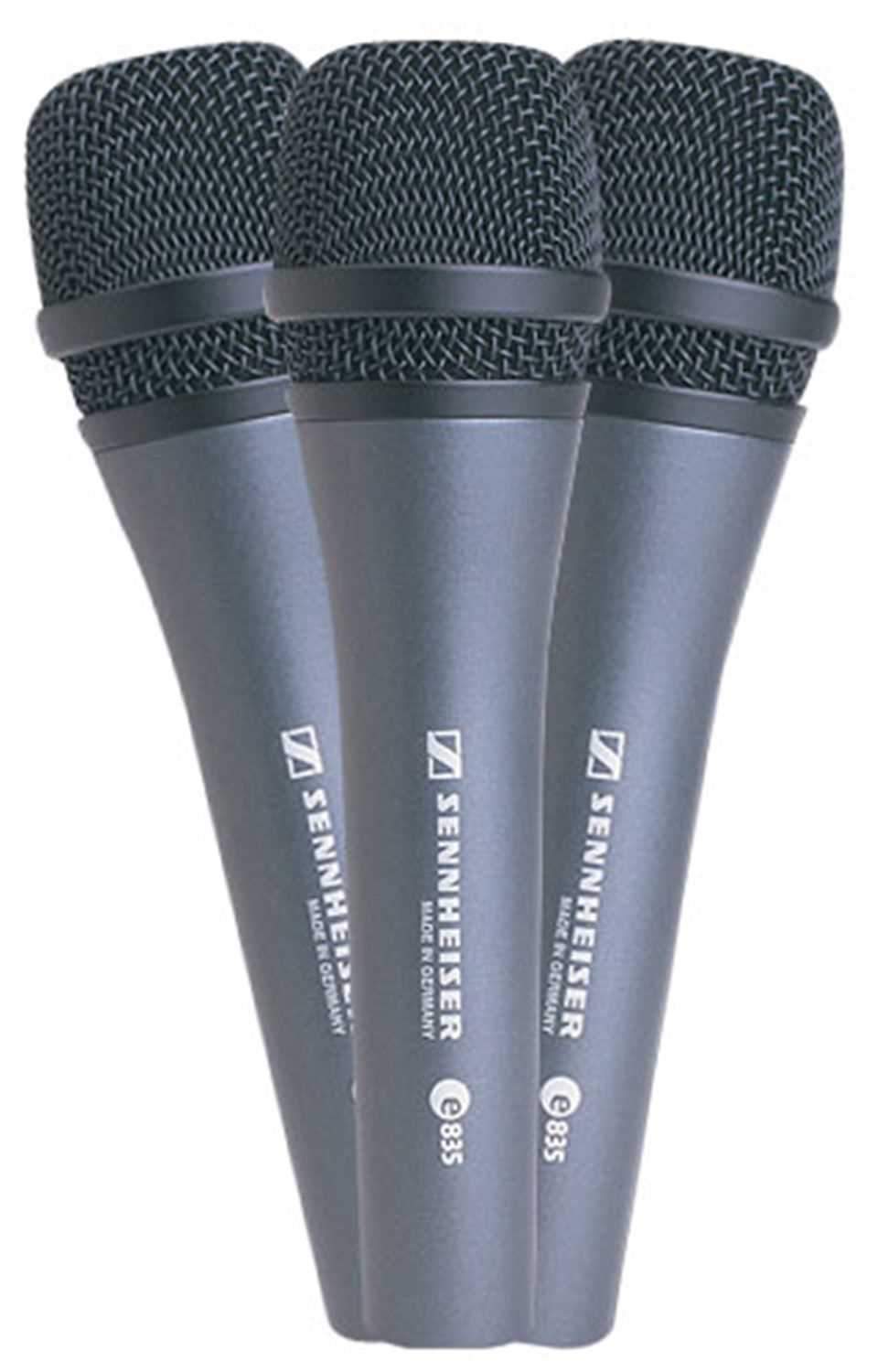 Sennheiser E835 Dynamic Microphone 3 - Pack with Clips: Unbeatable Value for Vocalists and DJs