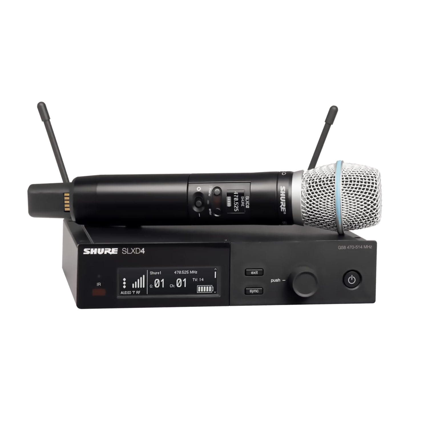 Shure SLXD2/B87A Handheld Transmitter with Beta 87A Capsule - Your Ultimate Wireless Solution for G58 Band